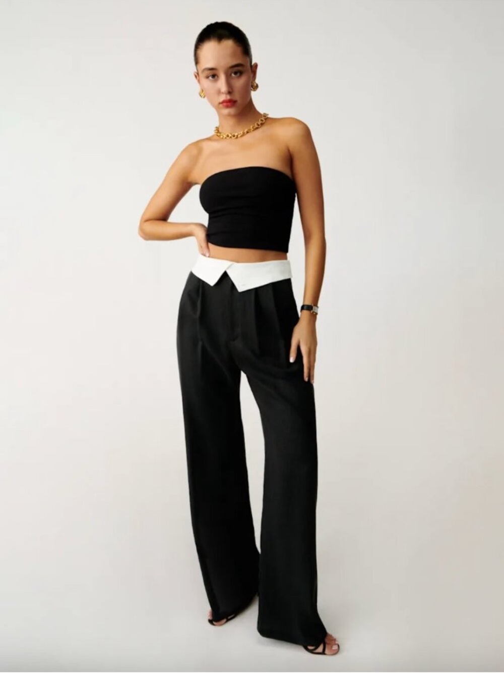 Reformation Stevie Pant in Black (Size 6)